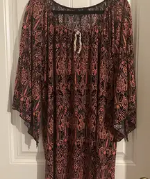 Boho Black and Orange Patterned Dress