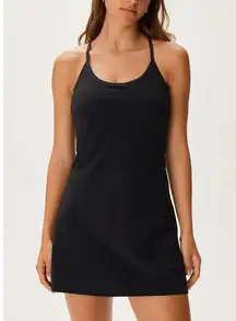 Outdoor Voices exercise dress black tennis shorts pocket workout sleeveless