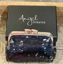 Victoria’s Secret “Angel Forever" Black Sequin Coin Purse Small Pouch - NWT