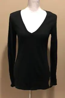 Pookie & Sebastian V Neck Black Longsleeve Shirt