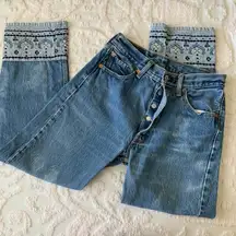 Women’s 25  Vintage 501 Button Fly Custom Bohemian Jeans