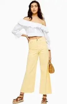 NWT Topshop Yellow High Rise Crop Jeans US 12 Petite