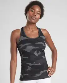 Athleta limitless camo black and grey keyhole built in bra racer back tank