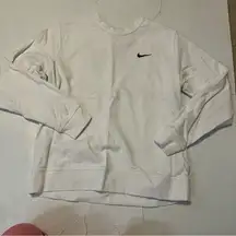 White Nike Women’s Sweater Crew Neck Large Casual Preppy Athletic