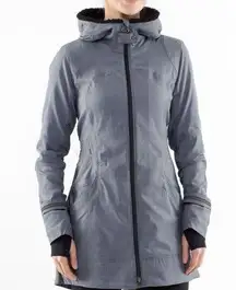 Apres Run Anorak Black Heathered Deep Coal Herringbone Size 6