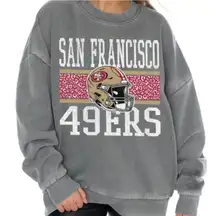 San Francisco 49ers NFL Game Couture Gray Oversized Sweatshirt Size Small