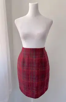 Vintage ‘90s The Limited Red Tweed Mini Skirt