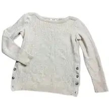 MADEWELL Pinewood Sweater Small Beige Merino Wool Ribbed Pullover