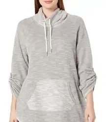 Calvin Klein Performance Gray Knit Cowl Neck Sweater with Rolled Sleeves (M)