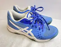 Asics Womens Gel Challenger Running Shoes Blue White  Lace Up Mesh Size 5.5