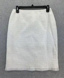 Carlisle Women's Solid White Skirt Textured Faux Layered 8 A Line 100% Cotton