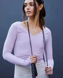 NWOT Free People FP Movement Good Karma Ruched Layer Top XS/S