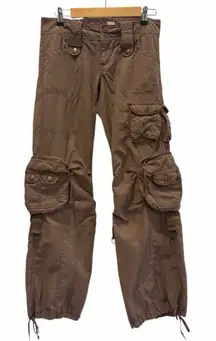 Nori Y2K Low-Rise Chocolate Brown Cargo Pants Size 7