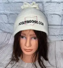 fleece hat with fringe and scouting Ohio logo white one size women