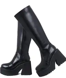 Platform Black High Knee boots