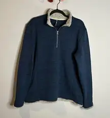 Kuhl navy blue knit quarter zip pullover sweatshirt