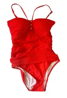NWT Lauren Ralph Lauren One Piece Swimsuit in Bright Red - Size 12