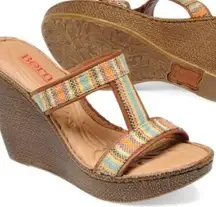 Born Leo Embroidered Colorful Wedge Sandal