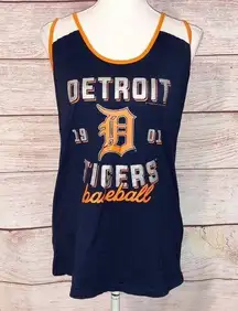 Detroit Tigers MLB Blue and Orange Tank Top Size M