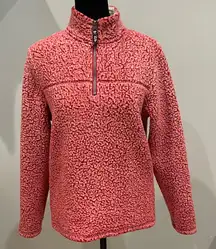 Cozy reddish dark Pink Sherpa Quarter-Zip Sweater