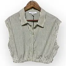 WeWoreWhat Sleeveless Popover Striped Button Down Shirt NWT Women’s XL
