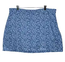 Abercrombie & Fitch Blue White Floral Zip Up A-Line Mini Skirt Womens Size XL