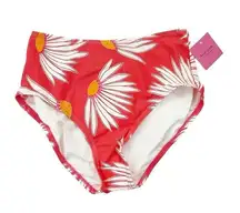 Kate spade Falling Flower High Waist Bikini Bottom in Lychee Coral Size M NWT
