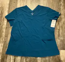 Med Couture Teal V-Neck Short Sleeve Scrub Top Size 2XL