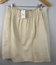 Women's J.CREW Beige Linen Blend Mini Skirt Size 8 capsule minimalist cottage