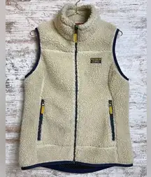 L.L. Bean Women's Mountain Pile Sherpa Fleece Vest Ivory sz Small