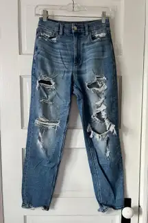 Distressed Mom Jeans