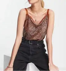 Free People Shimmer &amp; Shine Bodysuit in Sunset