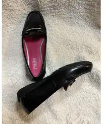 Chaps Connie Casual Horse Bit Loafers Black Shoes Size 8.5 B Classic Career