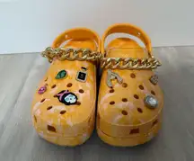 Crocs Women's Classic Platform Graphic Clogs Orange yellow white Sorbet Size 7