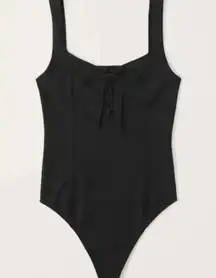 Abercrombie & Fitch Soft A&F Collection Lace Up Corset Tank Top Black Bodysuit