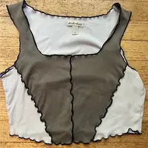 Derek Heart Gray and White Tank Top