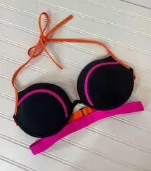 Victoria's Secret  Bikini The Banded Hottie Halter Colorblock Push-Up Top Bra 34D