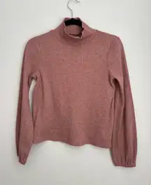 Madewell Women’s Bubble Sleeve Heathered Swing Turtleneck Elastic Cuffs Size S