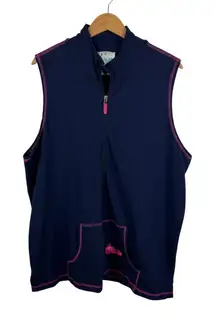 Quacker Factory Full Zip Vest Size 2X Embellished Whale Applique Nautical Preppy