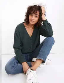 Madewell Lightspun Evert Top Midnight Green Size M