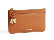 Ted Baker Brown Mova Knotted Leather Detail Zip Card Holder