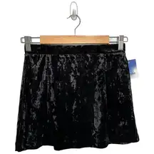 New Nordstrom Abound Crushed Velvet Velour Mini Retro 90s Y2K Skirt Black S