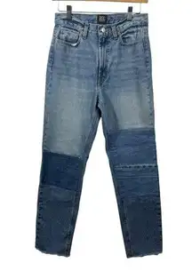 BDG Jeans Women 27 Blue Slim Straight Patch High Rise Medium Wash Cotton Spring
