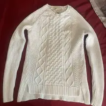 MICHAEL MICHAEL KORS S WHITE CABLE KNIT SWEATER