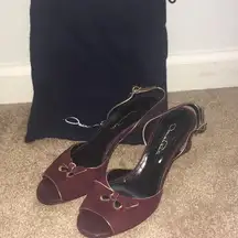 Oscar de la Renta wine colored shoes with dust bag worn once Host Pick!!