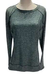 Lululemon Race Your Pace Long Sleeve Running Shirt Womens 10 Heathered Green‎