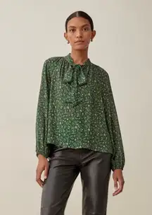 Reformation Naya Blouse Coriander Green Size S