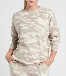 Athleta Studio To Street Print Sweatshirt Camo‎ Lux Oatmeal Heather/Neutral, XXS