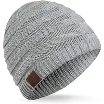 Bluetooth Music Winter Hat for Indoors Outdoors Beanie Striped Grey Unisex