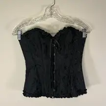 Black Lace Corset Bustier Top